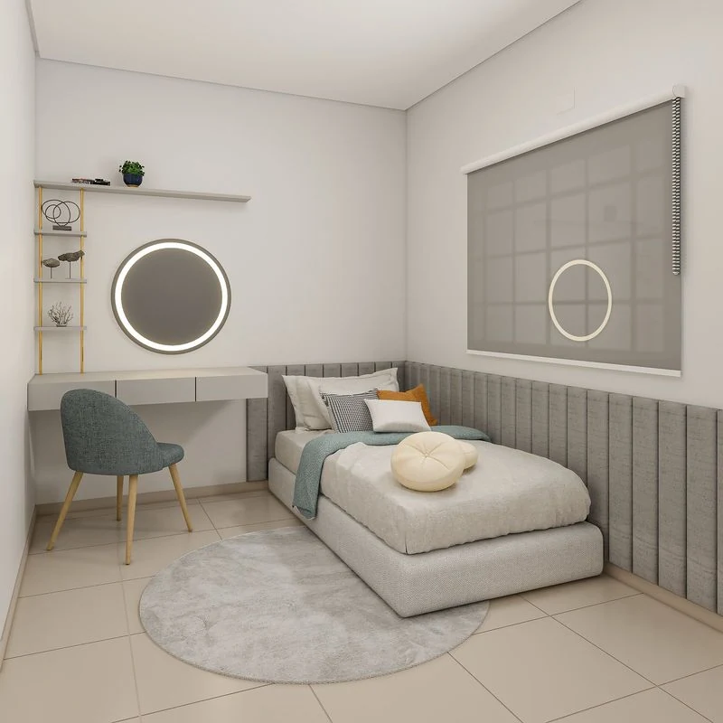 Quarto de solteiro do modelo 48,89 m²