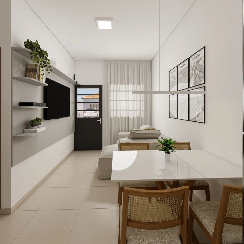 Sala de jantar do modelo 48,89 m²