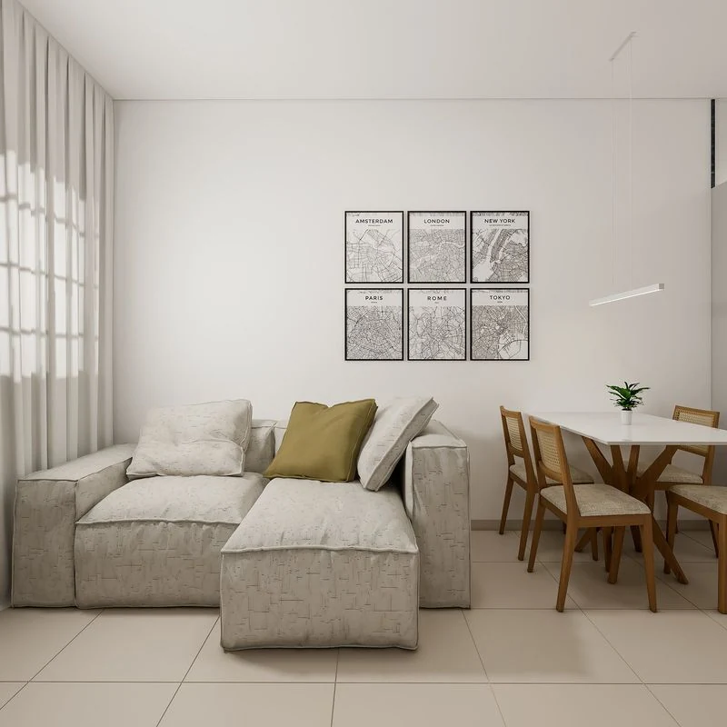 Sala do modelo 48,89 m²