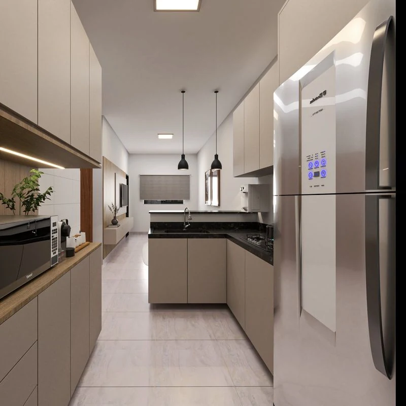 Cozinha do modelo 52,10 m²