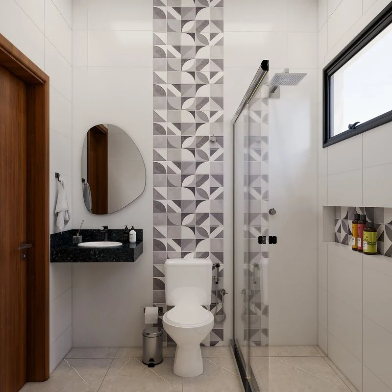 Banheiro do modelo 53,01 m²