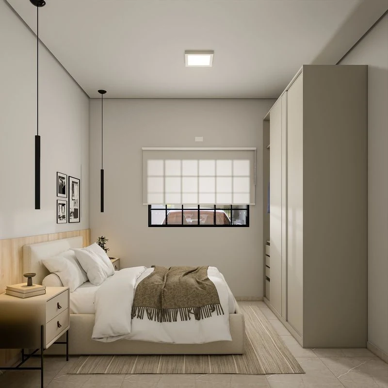 Quarto de casal do modelo 53,01 m²