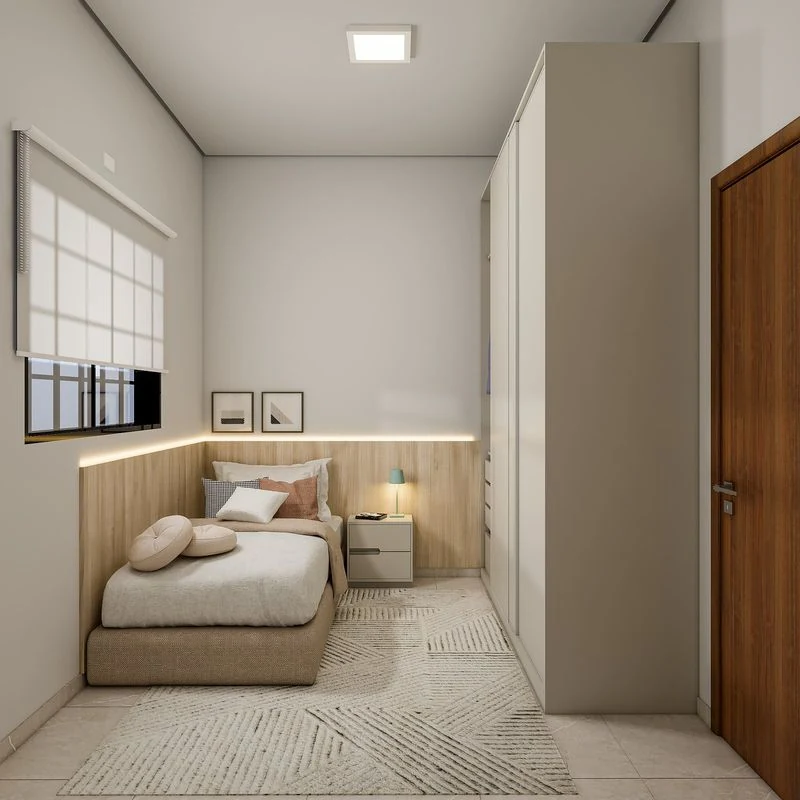 Quarto de solteiro do modelo 53,01 m²