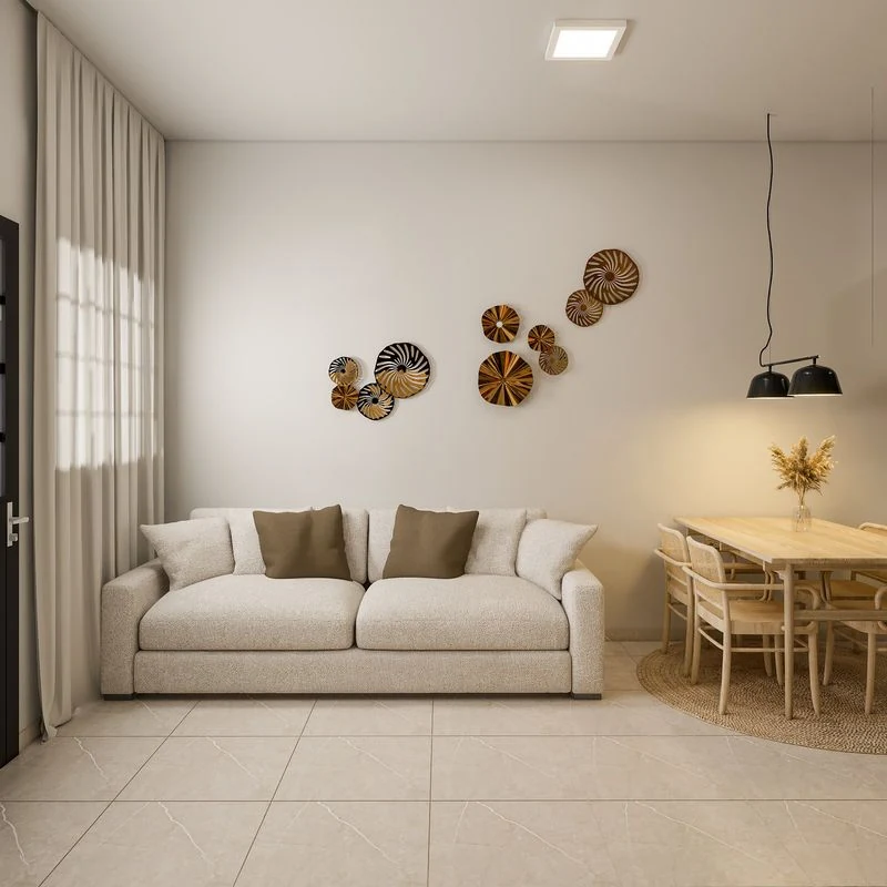 Sala do modelo 53,01 m²